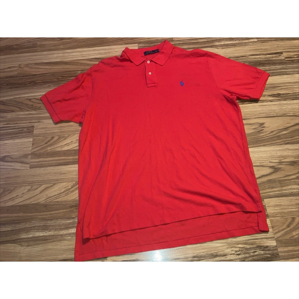 Ralph Lauren Polo‎ Shirt Mens Size 2XL Red 100% Cotton